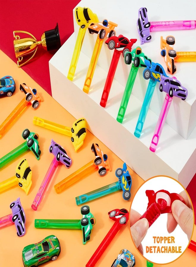 Winrayk Race Car Party Favors, 24Pcs Cars Themed Mini Bubble Wands for Kids Bubbles Bulk with Detachable Topper (6 Styles & Colors), Summer Pool Beach Birthday Supply Goody Bag Stuffer Classroom Prize - Image 3